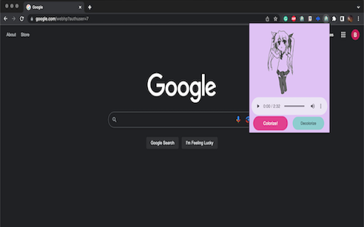 Dancing Miku GIF popup  from Chrome web store to be run with OffiDocs Chromium online
