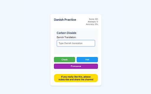 Danish Vocabulary Practice  from Chrome web store to be run with OffiDocs Chromium online