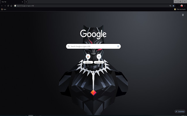 Dark Black Panther  from Chrome web store to be run with OffiDocs Chromium online