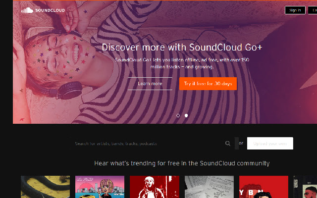 DarkCloud SoundCloud Dark Mode  from Chrome web store to be run with OffiDocs Chromium online