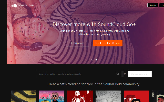 DarkCloud SoundCloud Dark Mode  from Chrome web store to be run with OffiDocs Chromium online