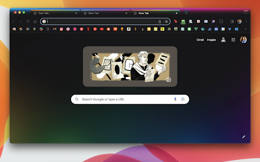 Dark Glowing Rainbow  from Chrome web store to be run with OffiDocs Chromium online