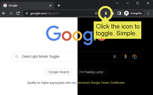 Dark/Light Mode Toggle  from Chrome web store to be run with OffiDocs Chromium online