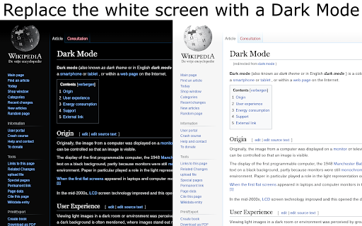 Dark Mode Dark Reader extension for Chrome  from Chrome web store to be run with OffiDocs Chromium online