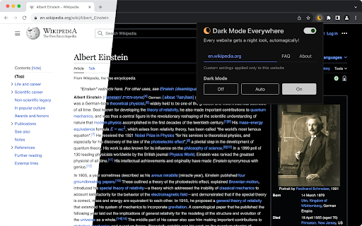 Dark Mode Everywhere  from Chrome web store to be run with OffiDocs Chromium online