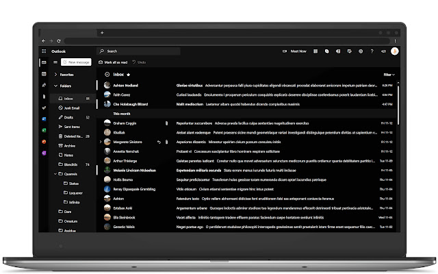 Dark Mode for Outlook  from Chrome web store to be run with OffiDocs Chromium online