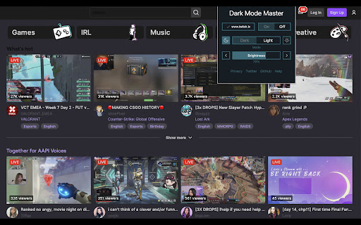 Dark Mode Master  from Chrome web store to be run with OffiDocs Chromium online