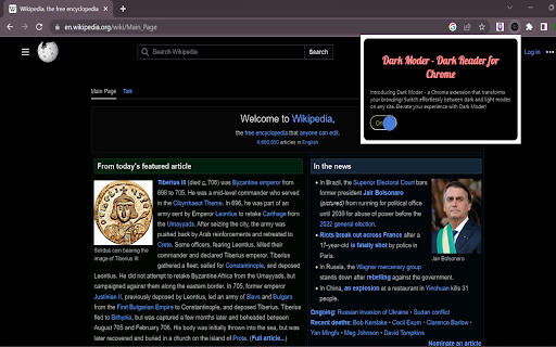 Dark Moder Dark Reader for Сhrome  from Chrome web store to be run with OffiDocs Chromium online