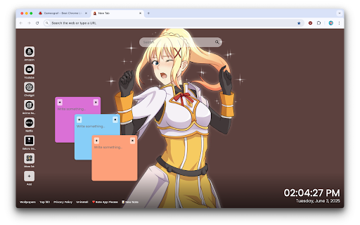 Darkness (KonoSuba) Wallpapers New Tab by Gameograf  from Chrome web store to be run with OffiDocs Chromium online