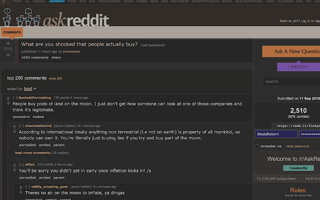 DarkReddit  from Chrome web store to be run with OffiDocs Chromium online