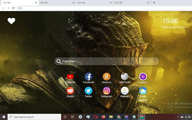 Dark Souls 3 Wallpaper New Tab ThemeInstall  from Chrome web store to be run with OffiDocs Chromium online