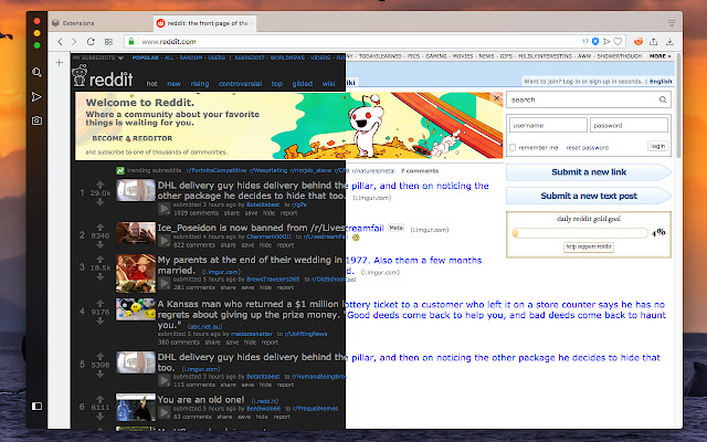 Dark Theme for Reddit  from Chrome web store to be run with OffiDocs Chromium online