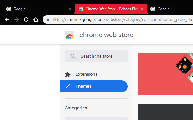 Dark Theme with a hint of red  from Chrome web store to be run with OffiDocs Chromium online