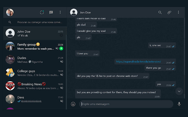 DarkZap  from Chrome web store to be run with OffiDocs Chromium online