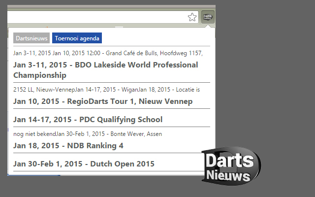 Dartsnieuws plugin  from Chrome web store to be run with OffiDocs Chromium online