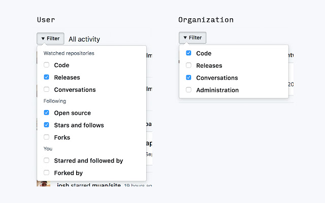 Dashboard filter for GitHub  from Chrome web store to be run with OffiDocs Chromium online