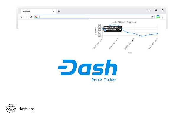 Dash (DASH/USD) Price Ticker  from Chrome web store to be run with OffiDocs Chromium online