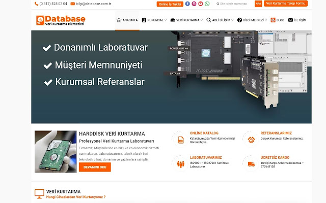 Database Veri Kurtarma Hizmetleri  from Chrome web store to be run with OffiDocs Chromium online
