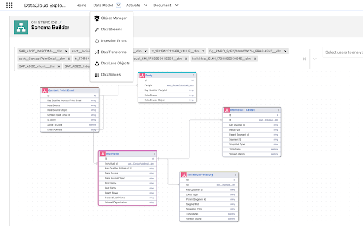 DataCloud Explorer  from Chrome web store to be run with OffiDocs Chromium online
