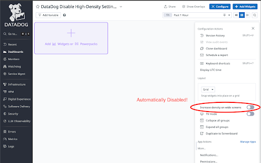 DataDog Automatic High Density Setting Disabler  from Chrome web store to be run with OffiDocs Chromium online