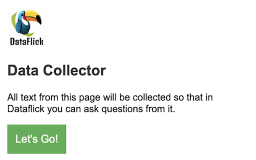 Dataflick Data Collector  from Chrome web store to be run with OffiDocs Chromium online