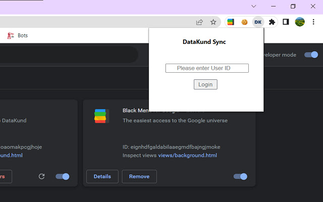 DataKund Sync  from Chrome web store to be run with OffiDocs Chromium online