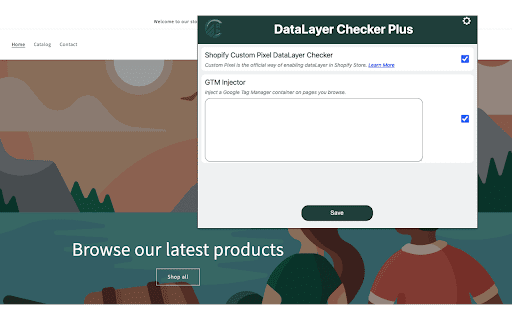 DataLayer Checker Plus  from Chrome web store to be run with OffiDocs Chromium online