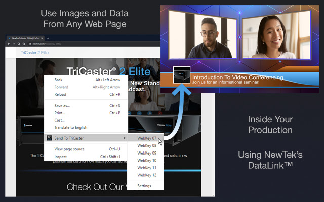 DataLink™ for TriCaster™  from Chrome web store to be run with OffiDocs Chromium online