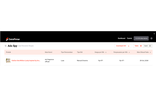 Datapinter  from Chrome web store to be run with OffiDocs Chromium online