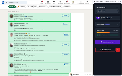 DataScrape.ai Scraping and curation  from Chrome web store to be run with OffiDocs Chromium online