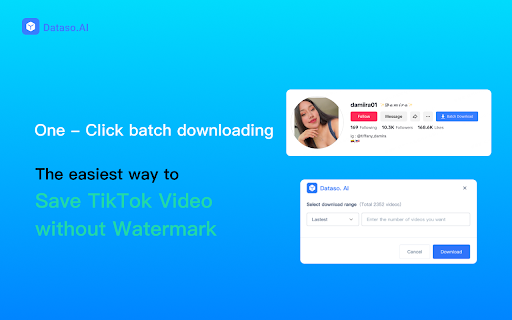 Dataso.AI TikTok Influencer Analytics  from Chrome web store to be run with OffiDocs Chromium online