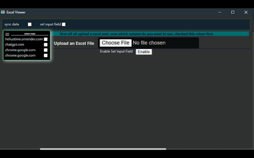 DataToWeb  from Chrome web store to be run with OffiDocs Chromium online