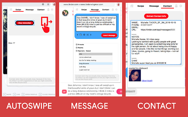 Dating App Wingman Pro (auto like > message)  from Chrome web store to be run with OffiDocs Chromium online
