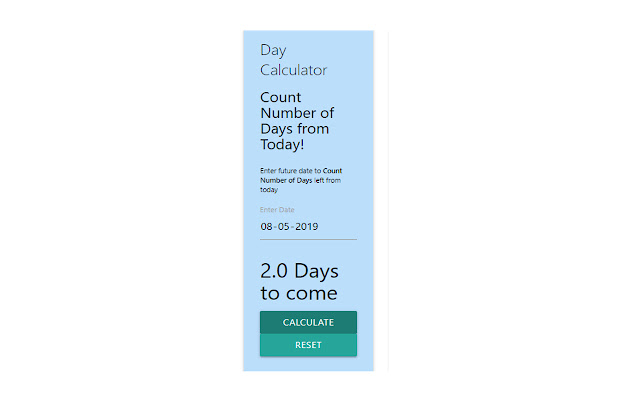 Day Calculator  from Chrome web store to be run with OffiDocs Chromium online