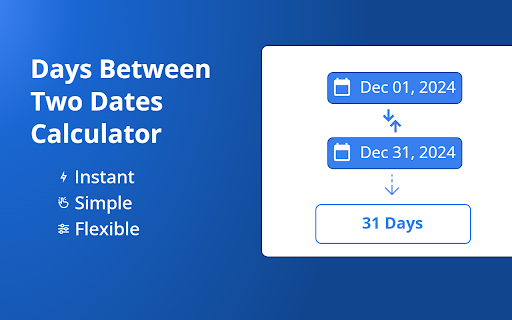 Days Between Calculator  from Chrome web store to be run with OffiDocs Chromium online