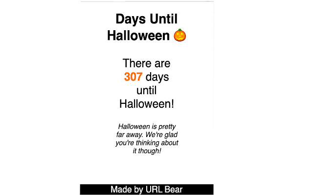 Days Until Halloween  from Chrome web store to be run with OffiDocs Chromium online