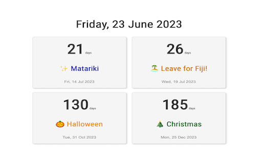 DayWatch: New Tab Countdown Tracker  from Chrome web store to be run with OffiDocs Chromium online
