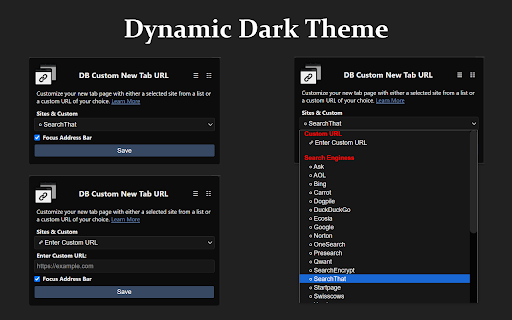 DB Custom New Tab URL  from Chrome web store to be run with OffiDocs Chromium online