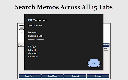 DB Memo Pad  from Chrome web store to be run with OffiDocs Chromium online
