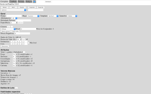 DD 3.5 Character Sheet  from Chrome web store to be run with OffiDocs Chromium online