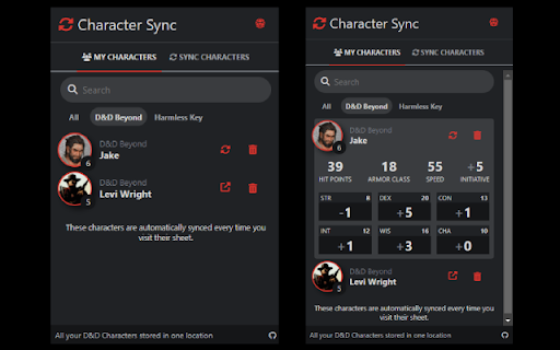 DD Character Sync  from Chrome web store to be run with OffiDocs Chromium online