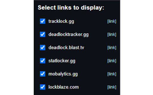 Deadlock Stats Links  from Chrome web store to be run with OffiDocs Chromium online