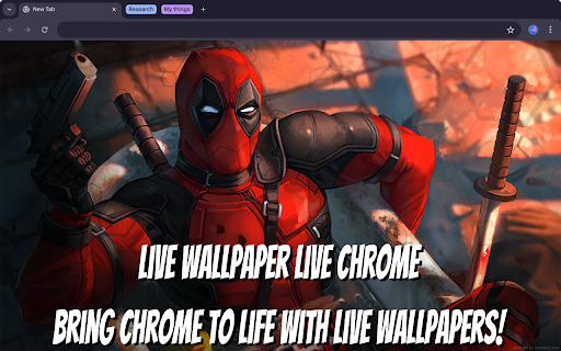 Deadpool Bathing Live Wallpaper New Tab  from Chrome web store to be run with OffiDocs Chromium online