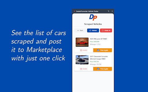 DealerPromoter Vehicle Poster  from Chrome web store to be run with OffiDocs Chromium online