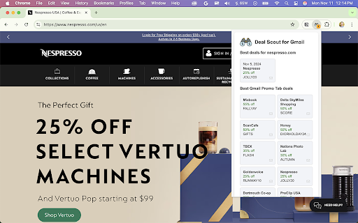 Deal Scout for Gmail: Promo Tab Deal Finder  from Chrome web store to be run with OffiDocs Chromium online