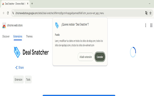 Deal Snatcher  from Chrome web store to be run with OffiDocs Chromium online
