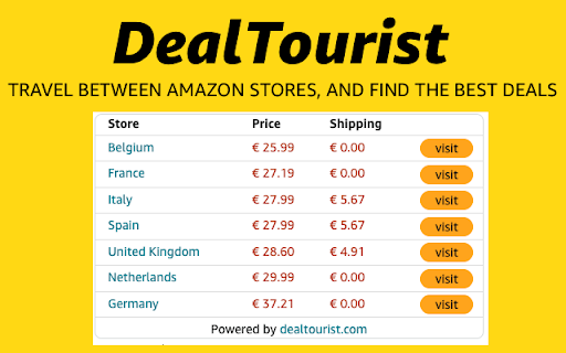 dealtourist.com  from Chrome web store to be run with OffiDocs Chromium online