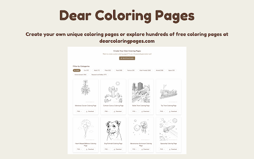 Dear Coloring Pages  from Chrome web store to be run with OffiDocs Chromium online