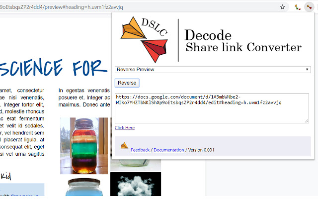 Decode Share Link Convertor  from Chrome web store to be run with OffiDocs Chromium online