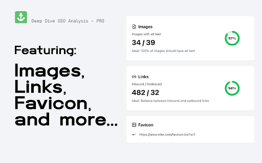 Deep Dive SEO Analysis PRO  from Chrome web store to be run with OffiDocs Chromium online
